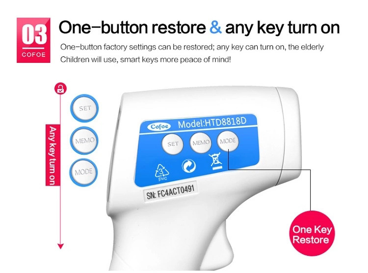 Backlight Digital None Contact Forehead infrared Thermometer, Body infrared Thermometer 4